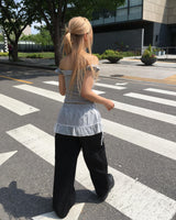 レースシャーリングスカートパンツ