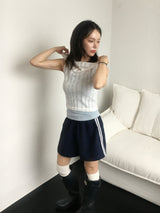Two-line nylon washable shorts (8c)