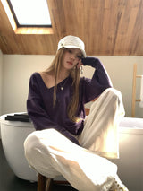 unbalanced top loose-fit cardigan two-piece set
