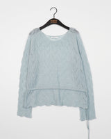Daen alpaca wool punching frill strap knitwear