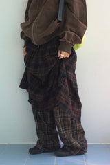 dusty checkered long skirt