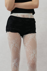  vintage flower lace tights (ivory)