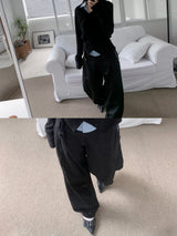 Troye Strap Point Semi-Formal Wide Long Pants (3 Colors)