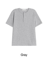 ローデンスリムリブヘンリーネック半袖Tシャツ