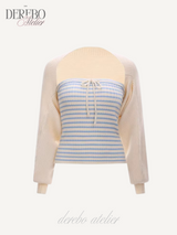 Vanilla Stripe Bolero Top Set