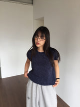 Kiko cap sleeve half knit (2color)