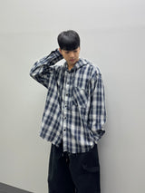 vely gingham hooded shirt