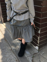 Roti Nylon Midi Shirred Skirt (2c)
