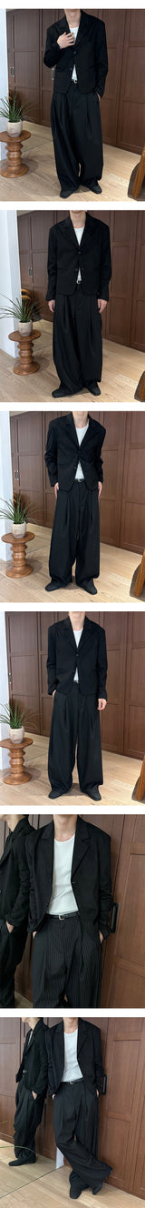 [F/W] Steady stripe two tuck wide pants(2color)