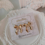 バレリーナリボンピアス - Gold Color