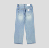 Pale wash wide denim pants