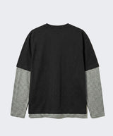 Crop Layered Long Sleeve Dark Gray