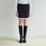 Bling Tweed Skirt - BLACK