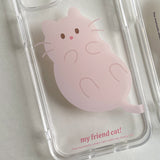pink cat clear jellhard phone case