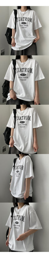 Ica レタリング半袖Tシャツ