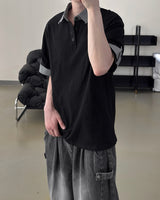 Levin Roll-Up Collar Henley Short Sleeve
