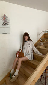 Uniform Boxy White Long Sleeve T-shirt