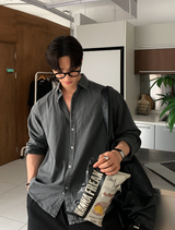 ピース ストーン ピグメント オーバーフィット ロングスリーブ シャツ
