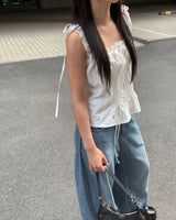 Lace pintuck blouse
