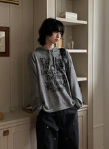 Things Waffle Boxy Hooded Long Sleeve T-shirt