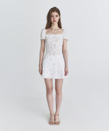 Floral flare skirt (White)