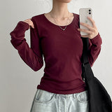 Special planned sale✨ 12 colors * basic long-sleeve T-shirt, round neck long-sleeve T-shirt (12 colors)