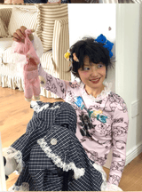 ギャザーレースTシャツ