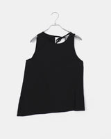Romu nylon unbalanced strap ribbon sleeveless blouse