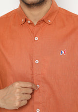 MON AKITA - Aki Men Short Sleeve Shirt Orange