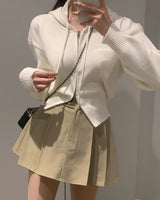 Hooded knit zip-up