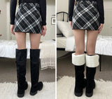 Winter folding dumble suede buckle belt knee high long boots (2 colors)