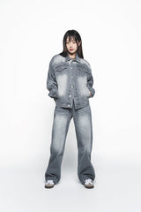 25SS DENIM SET UP TRACKER JACKET GRAY