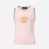 ARTWORK SLEEVELESS SHIRTS (PINK)