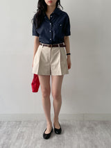 Leon Poplin Roll-up Short Sleeve Shirt