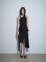 【MADE】カットアウトラップドレス ブラック