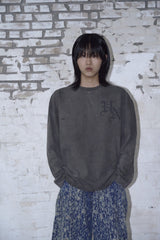 Pigment Punctured UN Long Sleeve Tee Charcoal
