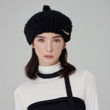 VARZAR Safety Pin Knit Beret / Black