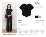 DELAY OFF レースクロップTシャツ (ブラック)