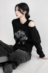 タトゥーオーバー長袖Tシャツ