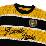 25SS OVERSIZE STRIPE SHORT SLEEVE KNIT YELLOW
