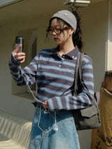 Stripe Rugby T-shirt (Charcoal)