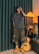 One-Tuck Camo Shorts 