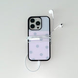[MADE] DOT PATCH PHONE CASE PINK (glass black bumper)