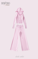 Cozy Knitwear Zip-up Training Set-up (TOP)