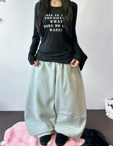 Balloon Wide Puzzling Fuzzy Puzzle Balloon Long Pants 🩷🩵 3COLOR