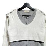 Linz Two-Tone Layered Knit Cardigan