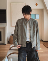 フェードビンテージデニムバイカージャケット
