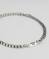 Double mix chain bracelet BK (925 silver)