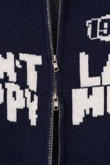 RM Nine lettering color combination knit zip-up (3C)