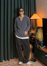 Pigment Henley Neck Long Sleeve 3COLOR
